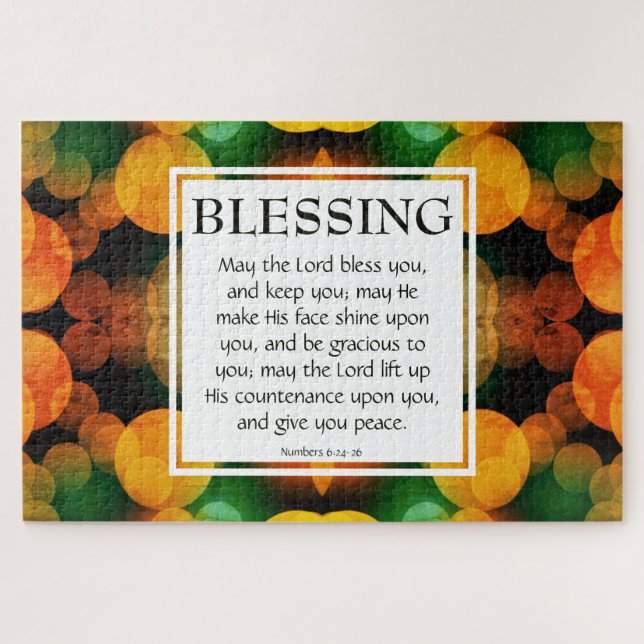 THE LORD BLESS YOU Numbers 6:24 BLESSING 20"x30" Jigsaw Puzzle (Horizontal)