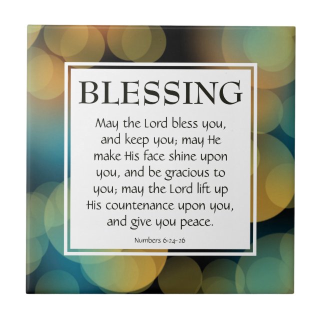 THE LORD BLESS YOU Numbers 6 Christian Ceramic Tile (Front)