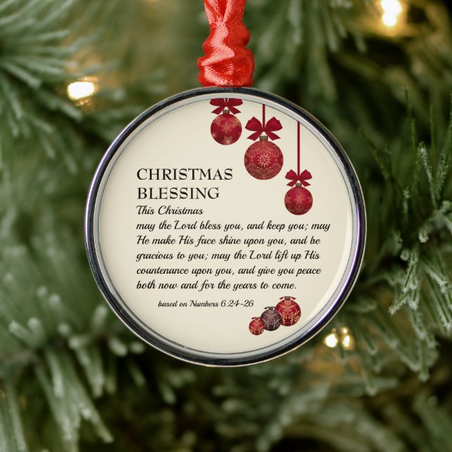 THE LORD BLESS YOU | Numbers 6 | CHRISTMAS Metal Ornament (Tree)