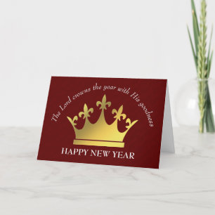 THE LORD CROWNS THE YEAR Happy New Year Holiday Card