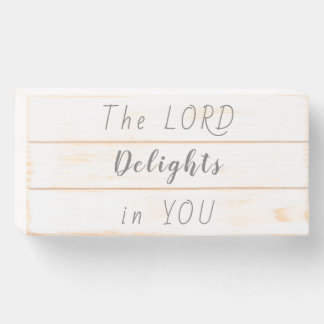 The Lord Delights In You Wood Box Sign