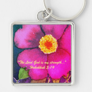 "The Lord God is my strength..." Bible truths Key Key Ring