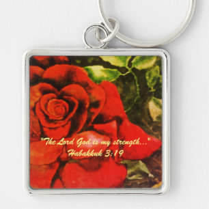 "The Lord God is my strength..." Bible truths Key Ring