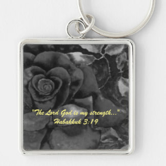 "The Lord God is my strength..." Bible truths Key Ring