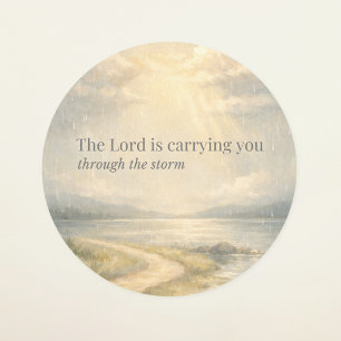 The Lord Is Carrying You Christian Encouragement  Classic Round Sticker