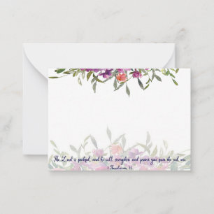 The Lord is faithful watercolor floral Christian  Card