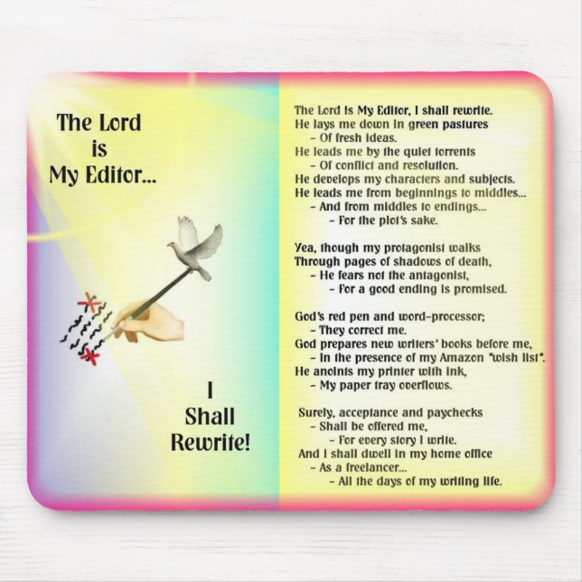The Lord is My Editor--Colourful Mousepad (Front)