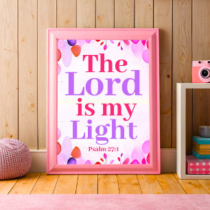 The Lord is my Light Boho Christian Teen Girl Art Poster