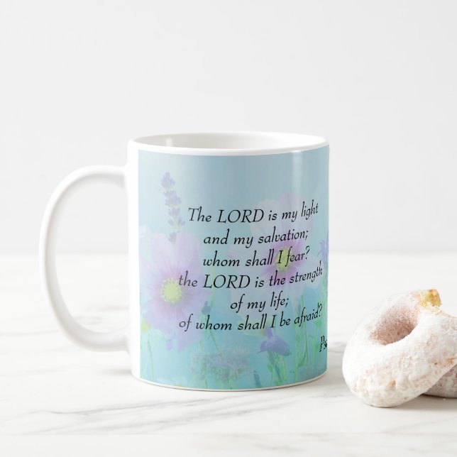 The Lord is my Light, Psalms 27:1 Coffee Mug (With Donut)