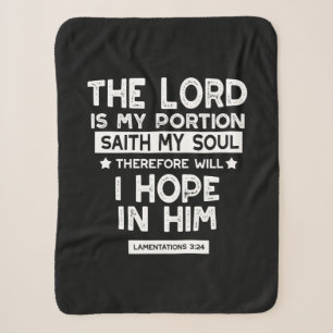 The Lord is My Portion Lamentations 3 24 Quotes Sherpa Blanket
