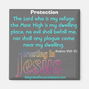 The Lord is my refuge Bible Quotes Magnet