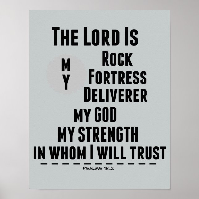 The Lord is my Rock Bible Verse Poster (Front)