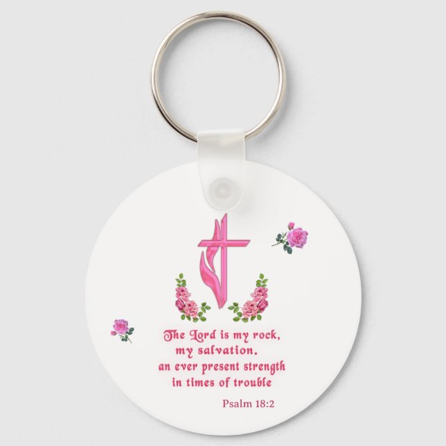The Lord is my rock Key Ring (Front)