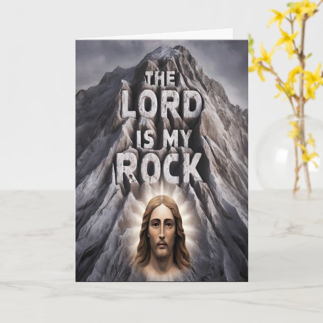 The Lord Is My Rock: Psalm 18:2 Card (Yellow Flower)