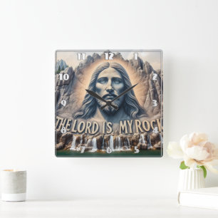 The Lord Is My Rock ;PSALM 18;2 Stands Tall  Square Wall Clock