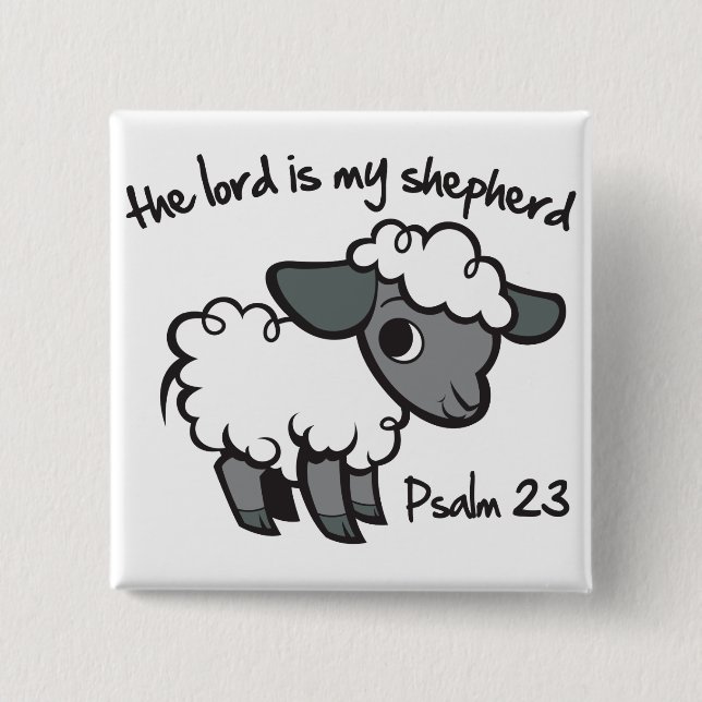 The Lord is my Shepherd 15 Cm Square Badge (Front)
