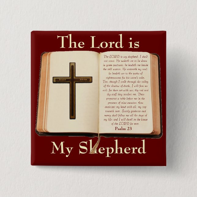 The LORD is My Shepherd 15 Cm Square Badge (Front)
