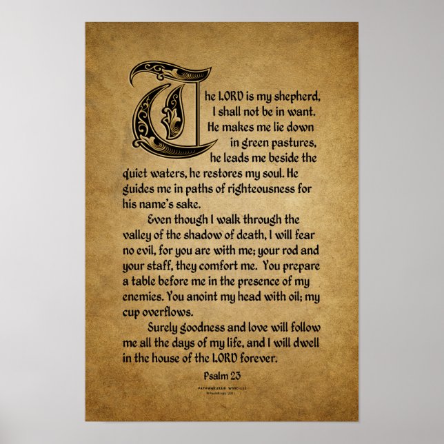 The Lord is my Shepherd (23 Psalm) Poster (Front)