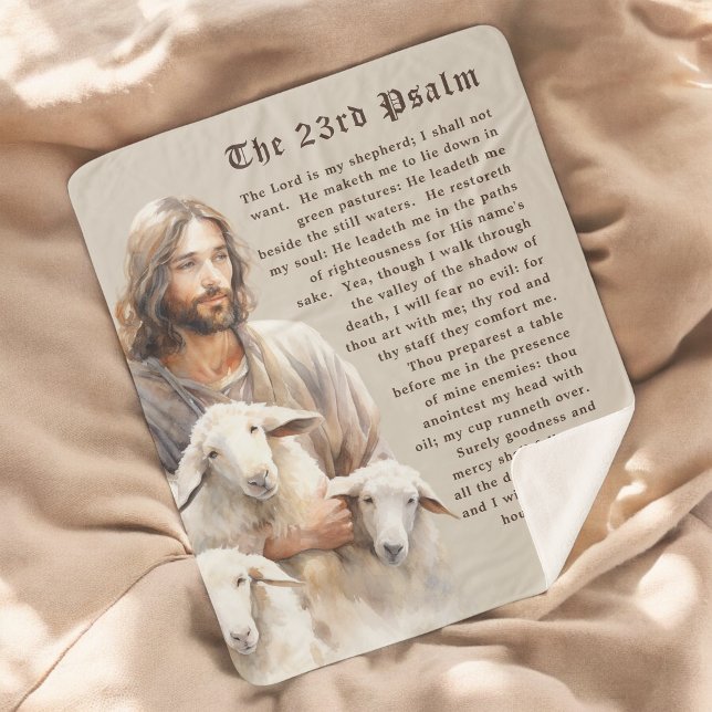 The Lord is My Shepherd - 23rd Psalm Sherpa Blanket (Creator Uploaded)