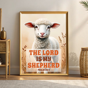 The Lord is my Shepherd Boho Christian Nursery Art Poster