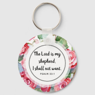 The Lord is my shepherd Button Keychain