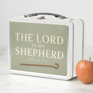 THE LORD IS MY SHEPHERD Christian Metal Lunch Box
