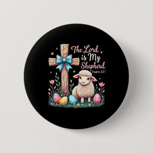 The Lord Is My Shepherd Easter Christian Lamb East 6 Cm Round Badge