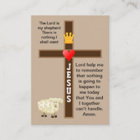 The Lord is my shepherd prayer card