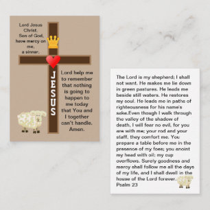 The Lord is my shepherd prayer card
