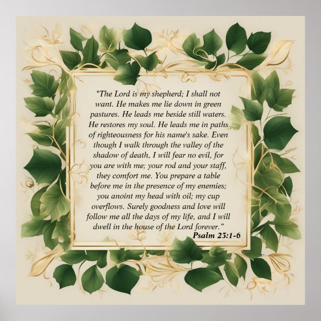 The Lord is My Shepherd Prayer Poster (Front)