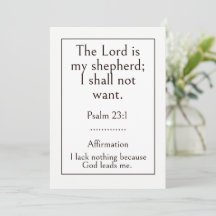 The Lord is my shepherd, Psalm 23:1 Bible Verse