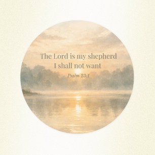 The Lord Is My Shepherd Psalm 23:1 Bible Verse  Classic Round Sticker