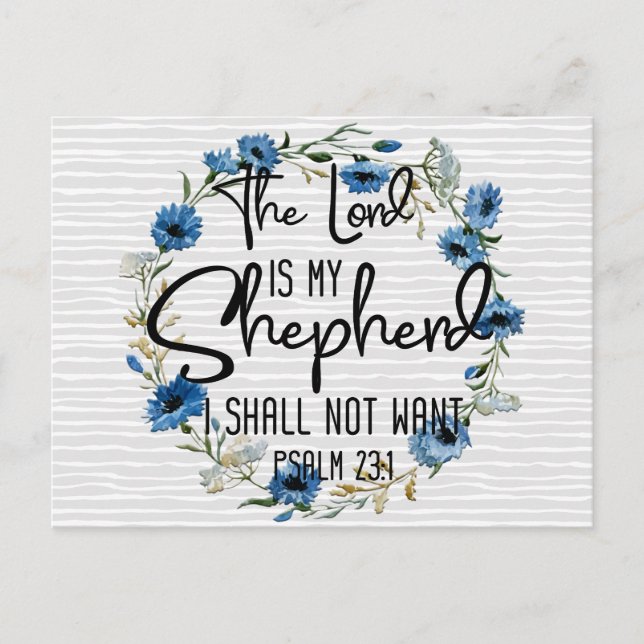 The Lord Is My Shepherd | Psalm 23:1 Bible Verse Postcard (Front)