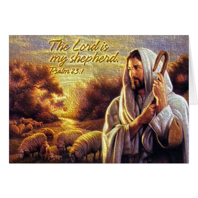 The Lord is my shepherd Psalm 23:1 Card (Front Horizontal)