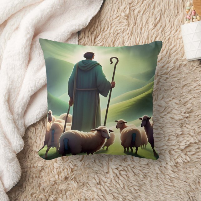 The Lord Is My Shepherd| Psalm 23:1 Throw Pillow (Blanket)