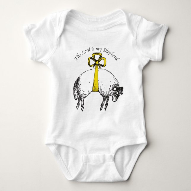 The LORD is my shepherd Psalm 23 Baby Bodysuit (Front)