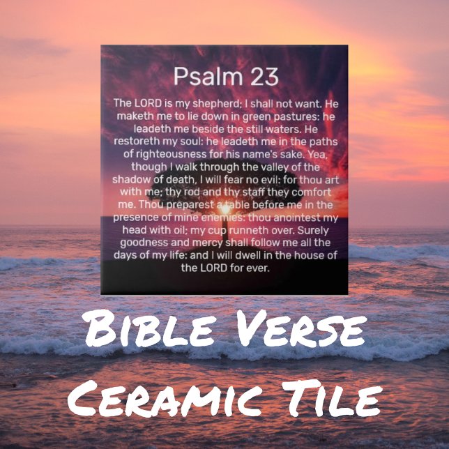 The Lord Is My Shepherd Psalm 23 Ceramic Tile (Creator Uploaded)