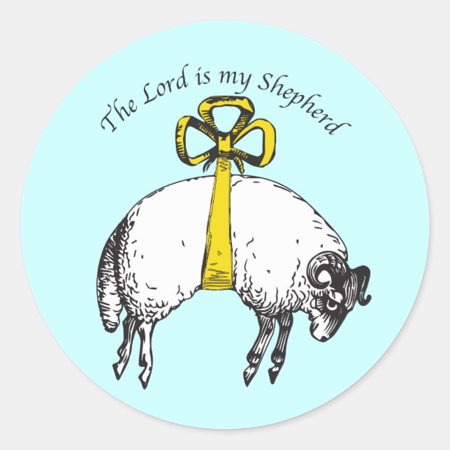 The LORD is my shepherd Psalm 23 Classic Round Sticker (Front)
