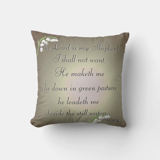 "The Lord is my Shepherd..." Psalm 23 Cushion (Front)