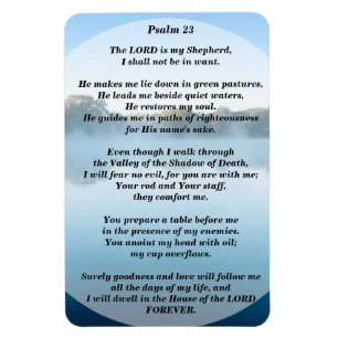 The Lord is my Shepherd Psalm 23 Flexible Magnet