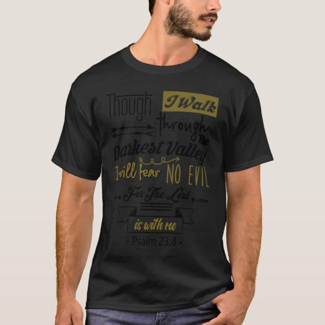 The Lord is My Shepherd  Psalm 23 Religious Christ T-Shirt (Front)