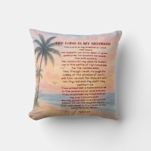 The Lord Is My Shepherd Psalm 23 Sunset Beach  Cushion