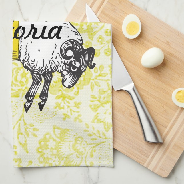 The LORD is my shepherd Psalm 23 Tea Towel (Quarter Fold)