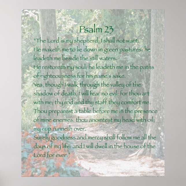 The Lord is my shepherd, Psalm 23, Version B Poster (Front)