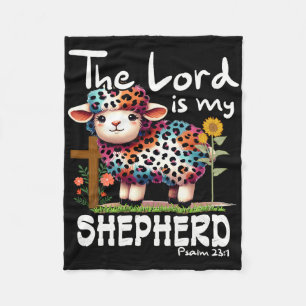 The Lord Is My Shepherd Psalm Cute Sheep Easter Ch Fleece Blanket