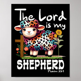The Lord Is My Shepherd Psalm Cute Sheep Easter Ch Poster