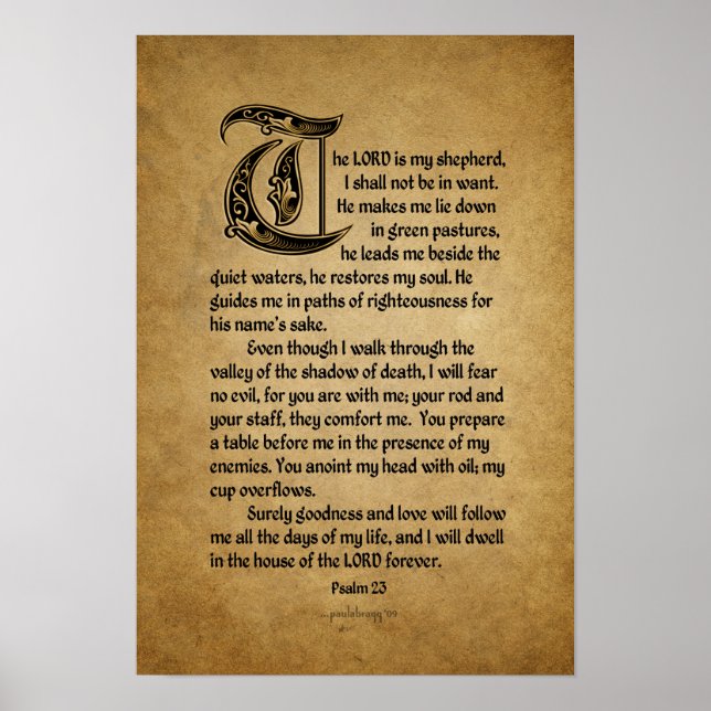 The Lord is My Shepherd (Scripture: Psalm 23) Poster (Front)