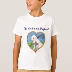 The Lord is my Shepherd sheep & cross in heart T-Shirt