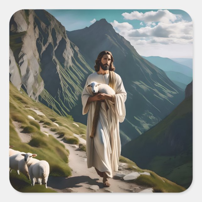 The LORD is My Shepherd Square Sticker (Front)
