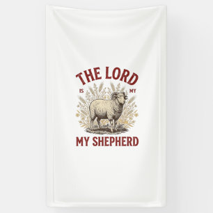 The Lord Is My Shepherd Vintage Sheep Shirt Design Banner